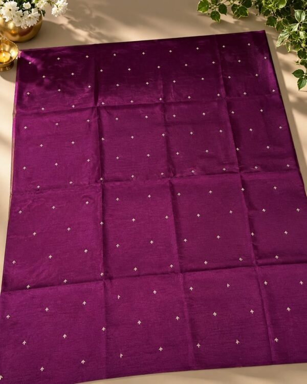 SEMI TUSSER SAREES- Deep Wine Purple