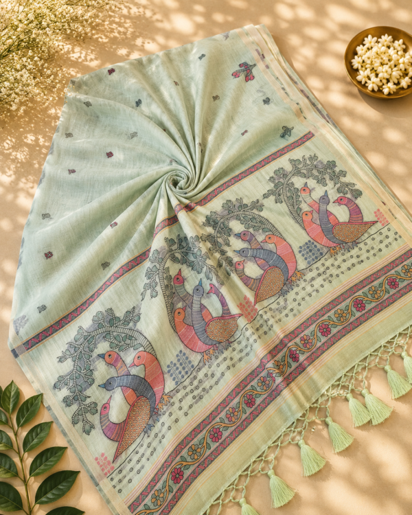 CHIRALA COTTON SAREE - Pista Green