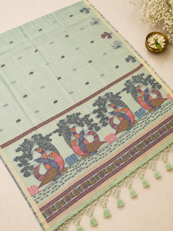 CHIRALA COTTON SAREE - Pista Green