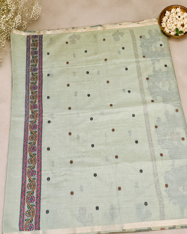 CHIRALA COTTON SAREE - Pista Green