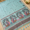 CHIRALA COTTON SAREE - Aqua Blue
