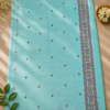 CHIRALA COTTON SAREE - Aqua Blue