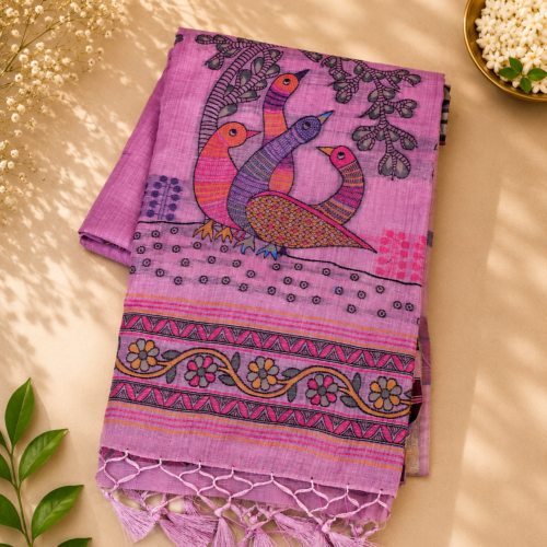 CHIRALA COTTON SAREE - LOTUS PINK