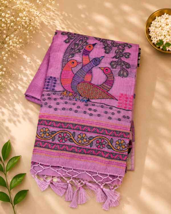 CHIRALA COTTON SAREE - LOTUS PINK