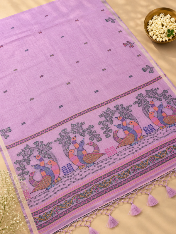 CHIRALA COTTON SAREE - LOTUS PINK