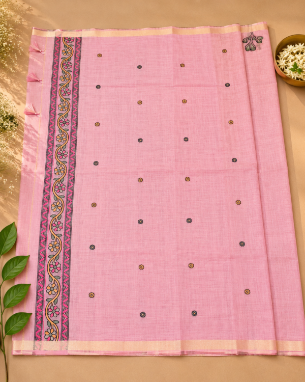 CHIRALA COTTON SAREE - LOTUS PINK