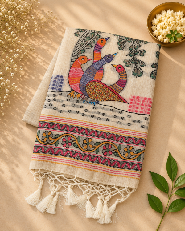 CHIRALA COTTON SAREE - HALF WHITE