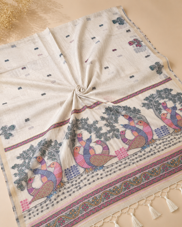 CHIRALA COTTON SAREE - HALF WHITE