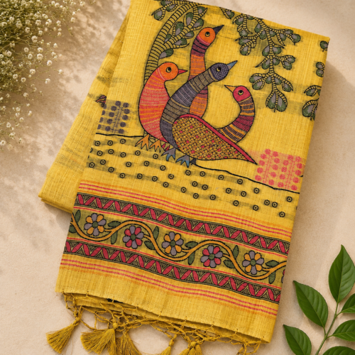 ChatGPT Image Aug 28, 2026, 01_51_48 PM CHIRALA COTTON SAREE - Mustard Yellow