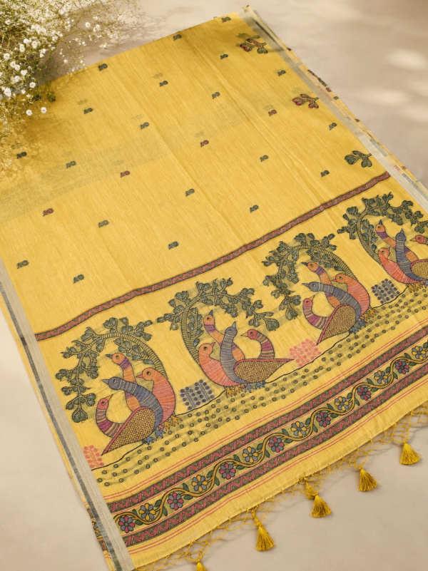 CHIRALA COTTON SAREE - Mustard Yellow