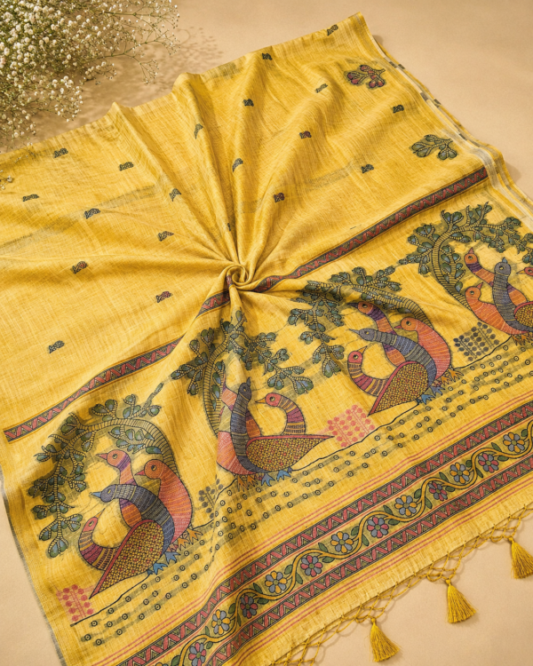 CHIRALA COTTON SAREE - Mustard Yellow