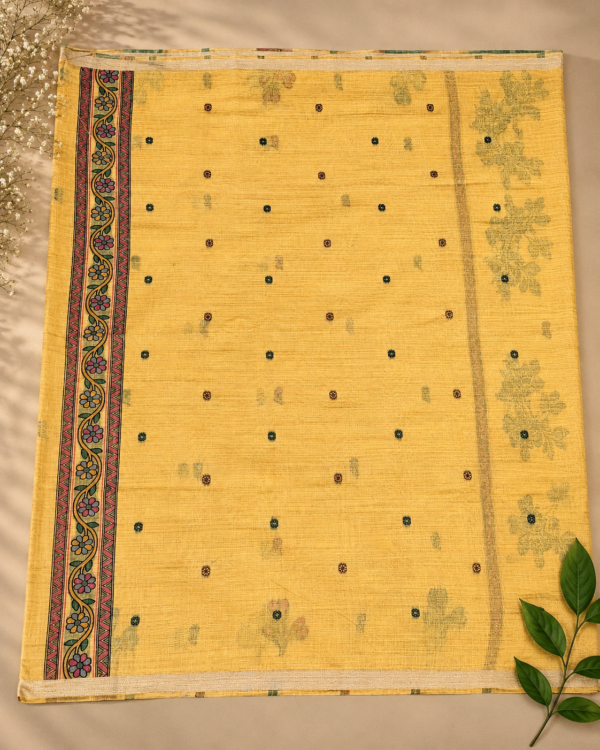CHIRALA COTTON SAREE - Mustard Yellow
