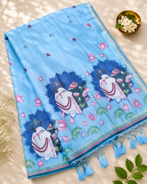 CHIRALA COTTON SAREE- SKY BLUE