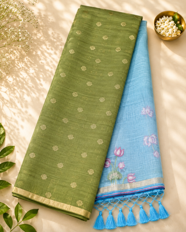 CHIRALA COTTON SAREE- SKY BLUE