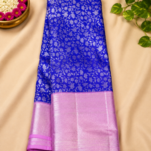 ChatGPT Image Aug 30, 2026, 01_11_00 PM SEMI KANCHIPURAM SILK - Royal Blue with Magenta Pink