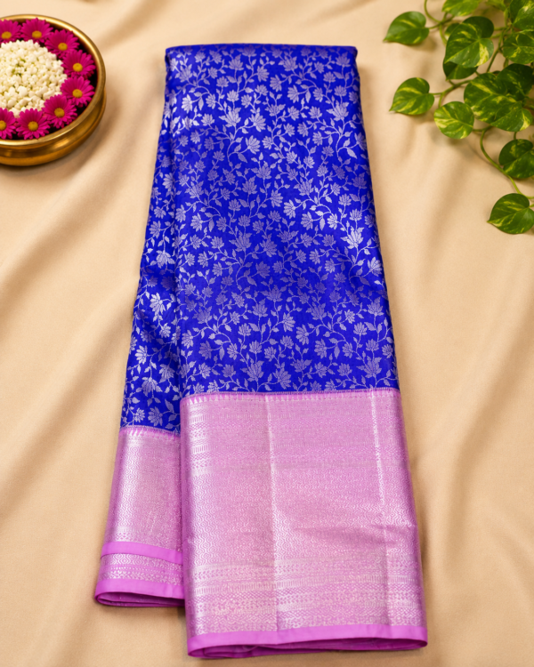 ChatGPT Image Aug 30, 2026, 01_11_00 PM SEMI KANCHIPURAM SILK - Royal Blue with Magenta Pink