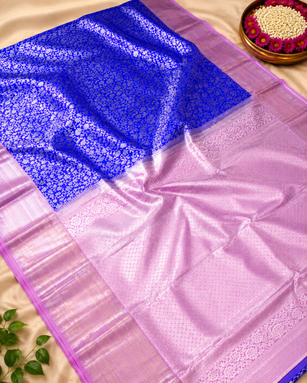ChatGPT Image Aug 30, 2026, 01_21_04 PM SEMI KANCHIPURAM SILK - Royal Blue with Magenta Pink