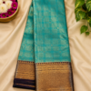 SEMI KANCHIPURAM SILK - Teal Blue