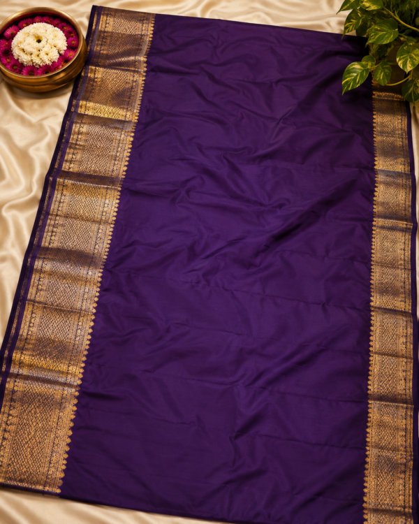 SEMI KANCHIPURAM SILK - Teal Blue