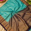 SEMI KANCHIPURAM SILK - Teal Blue