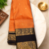 SEMI KANCHIPURAM SILK - Temple Orange