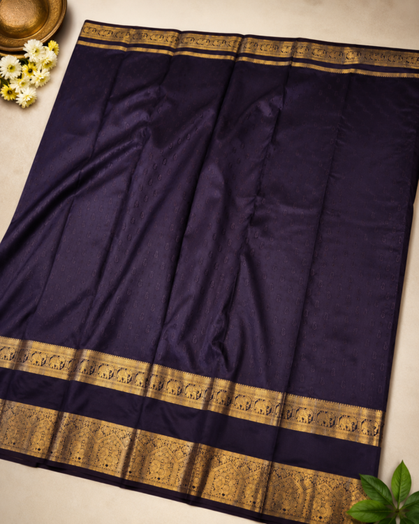 SEMI KANCHIPURAM SILK - Temple Orange