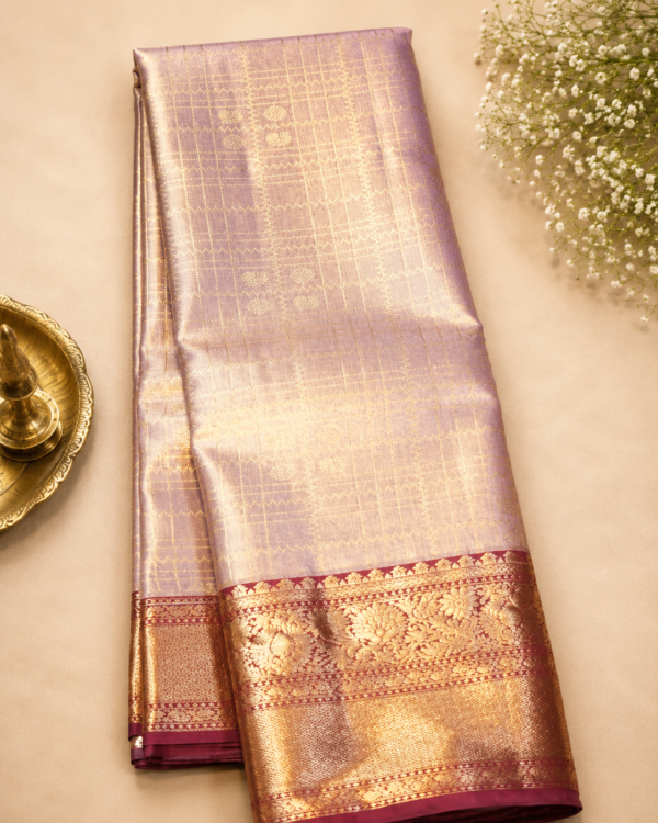 SEMI KANCHIPURAM SILK - Lavender