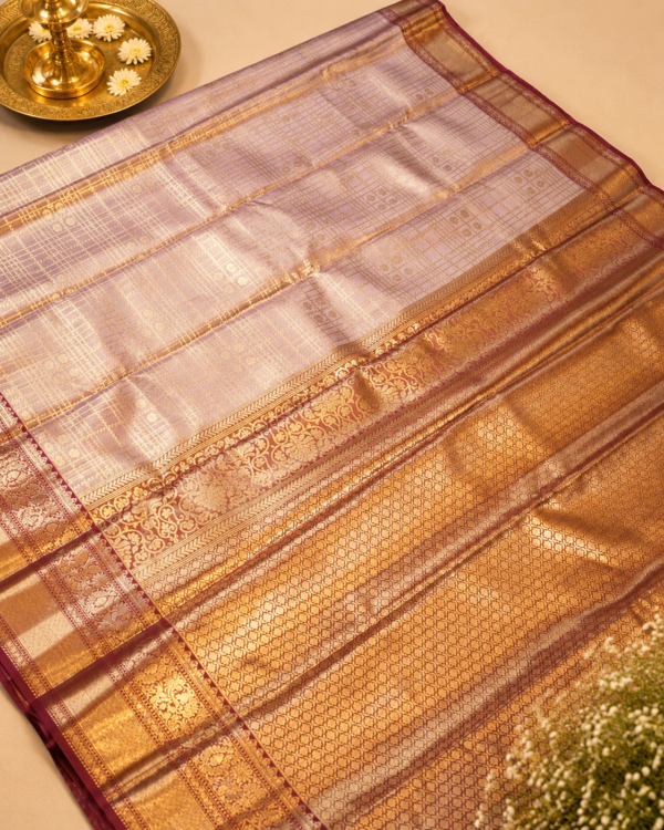SEMI KANCHIPURAM SILK - Lavender