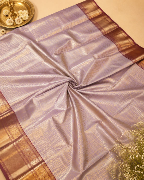 SEMI KANCHIPURAM SILK - Lavender