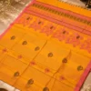 Cotton And Silk Cotton - Mustard Orange With Rani Pink