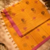 Cotton And Silk Cotton - Mustard Orange With Rani Pink