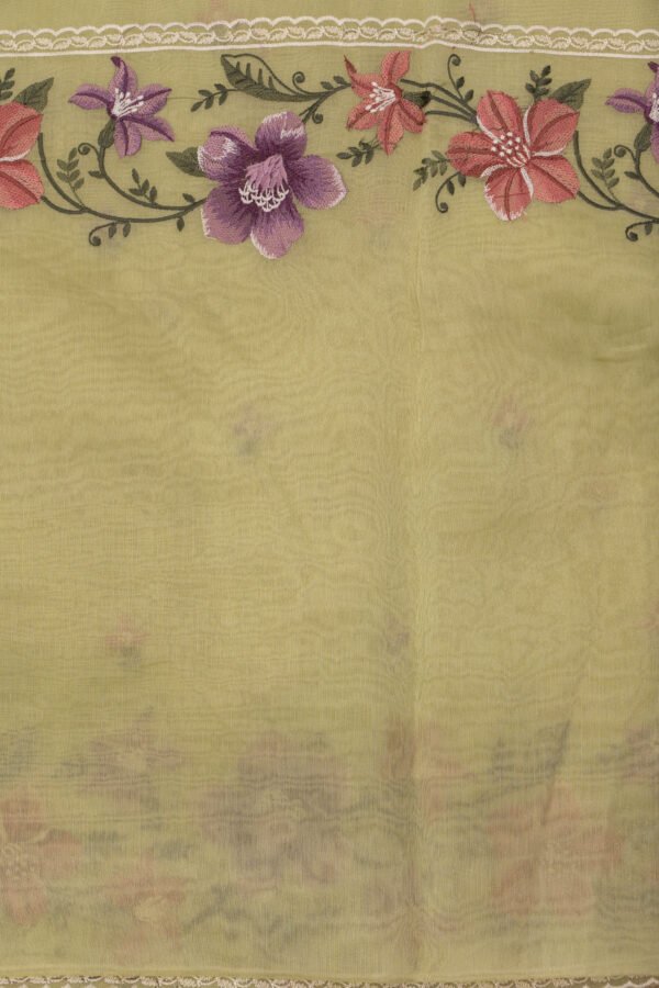 _DSC5858 ORGANZA SAREE - Pastel Pistachio Green