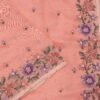 ORGANZA SAREE - Peach Pink