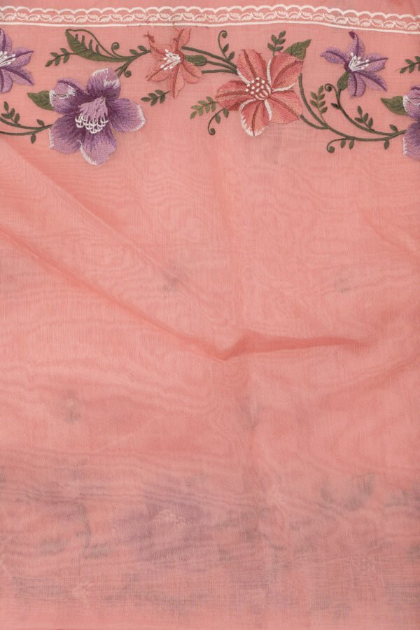 ORGANZA SAREE - Peach Pink