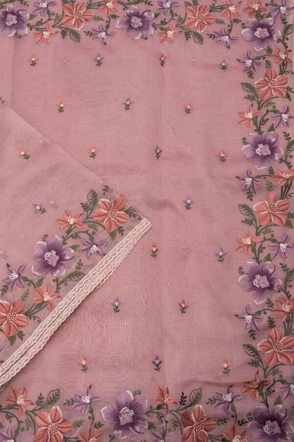 _DSC5867 ORGANZA SAREE - Dusty Rose Pink