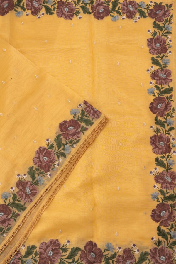 ORGANZA SAREE - Mustard Yellow