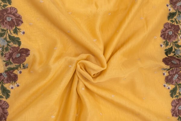 ORGANZA SAREE - Mustard Yellow