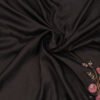 Black Tussar Silk Saree with Multicolour Peacock & Floral Embroidery