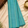 Half Sarees - Aqua Blue And Ruby Red Half Sarees - Aqua Blue And Ruby Red