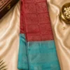 Half Sarees - Aqua Blue And Ruby Red (3) Half Sarees - Aqua Blue And Ruby Red