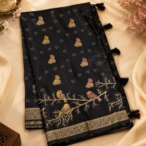 BANARAS SATIN - BLACK