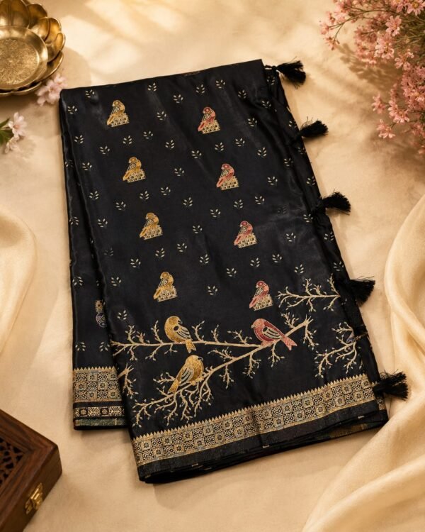 BANARAS SATIN - BLACK
