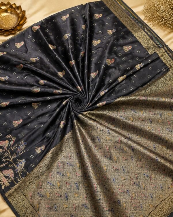 BANARAS SATIN - BLACK