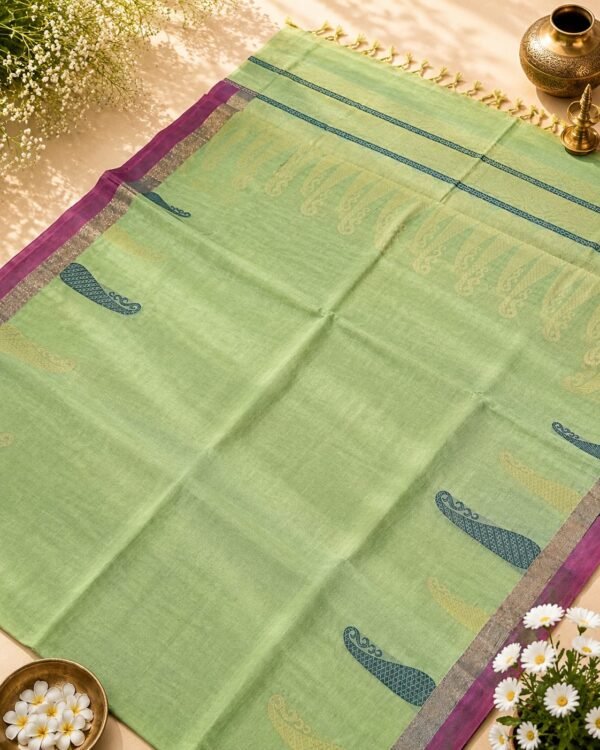 IMG-20260801-WA0031 COTTON SAREES - Pista Green