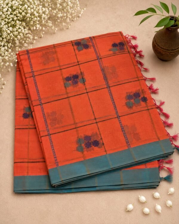 COTTON SAREES - Orange