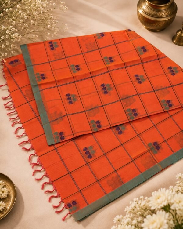 COTTON SAREES - Orange