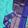 Kancheepuram Silks Sarees - Ananda Blue With Navy Blue Kancheepuram Silks Sarees - Ananda Blue With Navy Blue