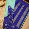 Kancheepuram Silks Sarees - Aqua Green With Royal Blue