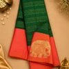 Kancheepuram Silks Sarees - Bottle Green With Peach