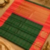 Kancheepuram Silks Sarees - Bottle Green With Peach